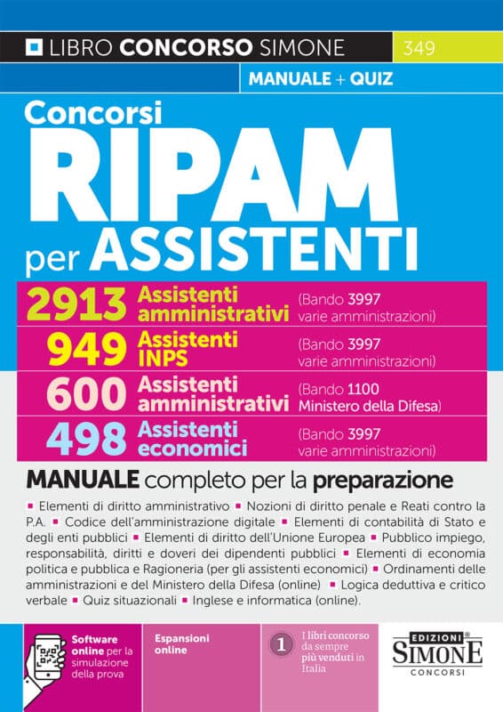 Manuale Concorso Ripam Unico 2026 per 2913 Assistenti amministrativi – Per la preparazione
