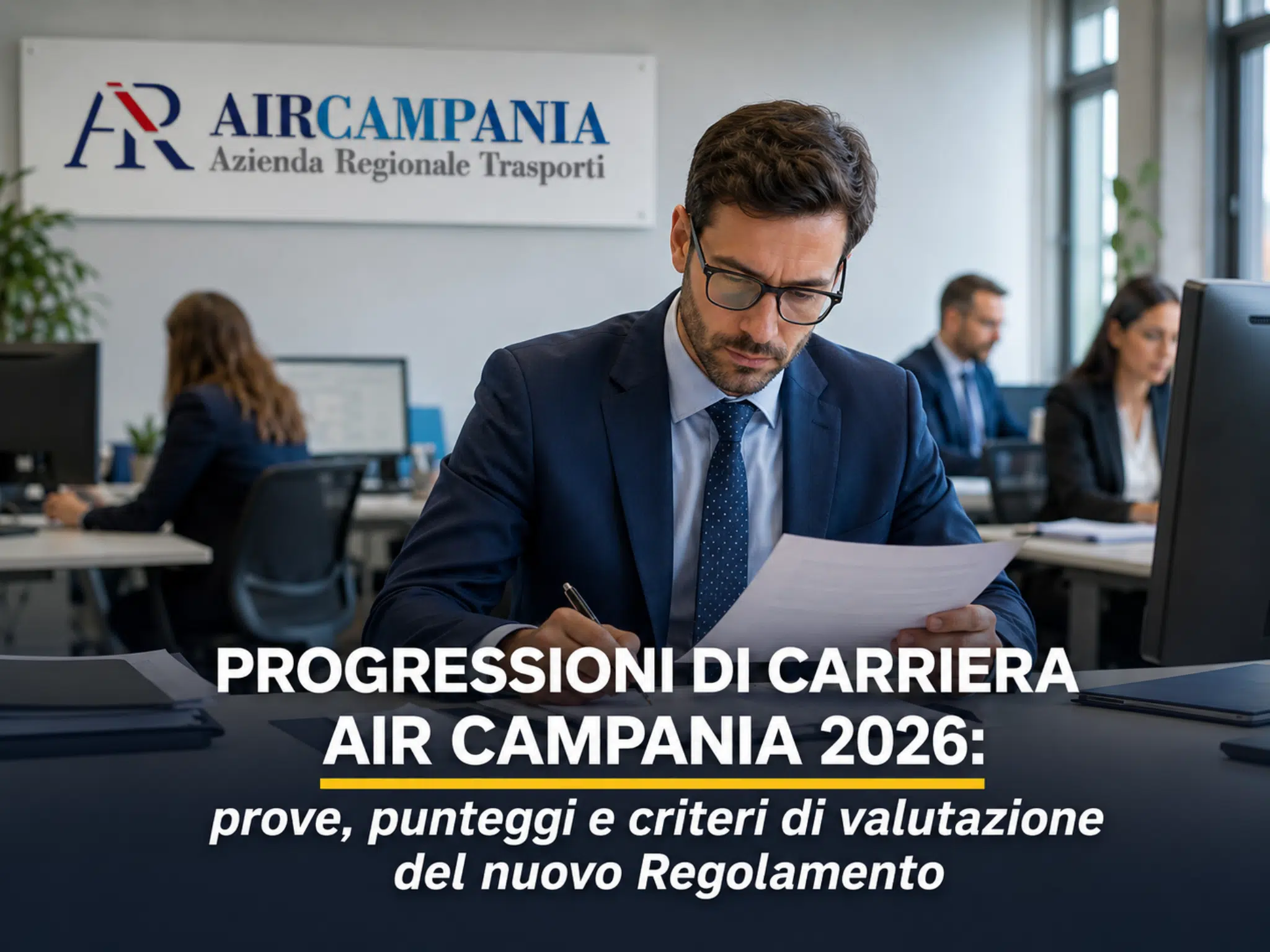 Regolamento Progressioni di Carriera AIR CAMPANIA SPA 2026 - prove, punteggi e criteri di valutazione