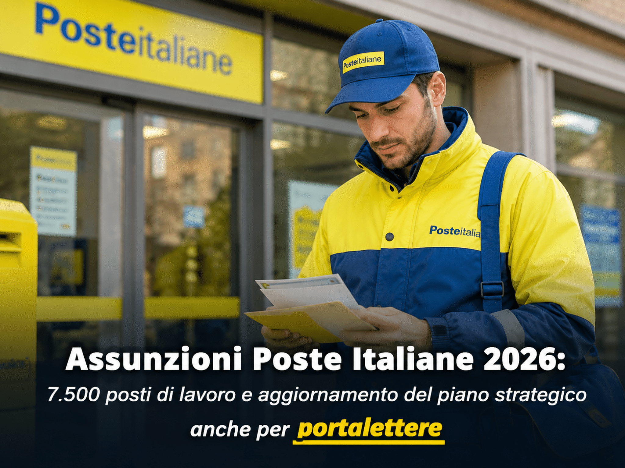 Assunzioni Poste Italiane 2026: 7.500 posti di lavoro e aggiornamento del piano strategico anche per portalettere