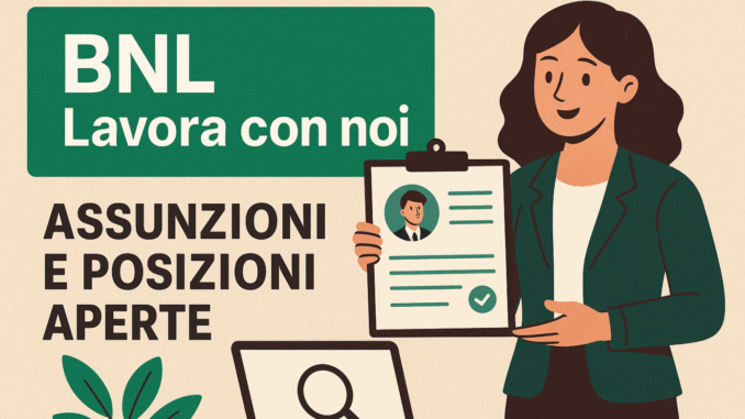 BNL Lavora con noi - Assunzioni e Posizioni aperte