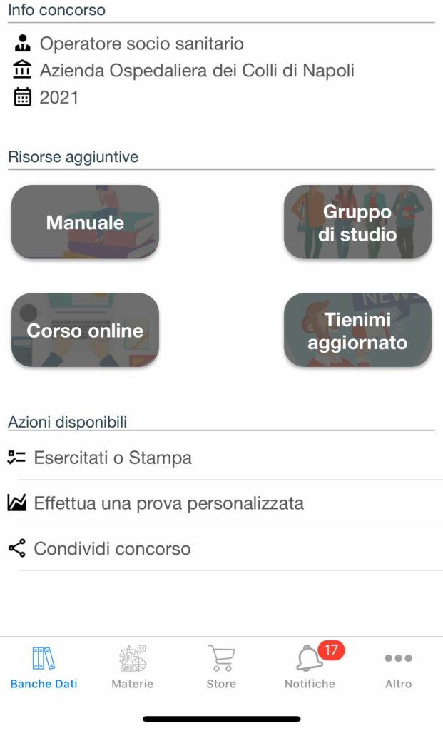 Banca Dati Concorso OSS Ospedali dei Colli Napoli