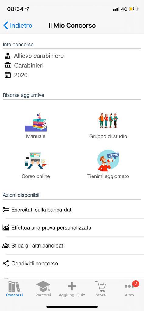 Banca dati Concorso Allievi Carabinieri 2020