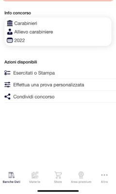 Banca dati Concorso Allievi Carabinieri 2022