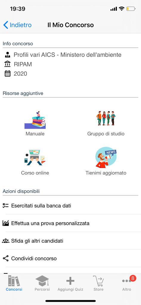 Banca dati Concorso RIPAM AICS Ministero dell'Ambiente