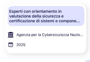 Banca dati ACN esperti siucrezza e certificazione