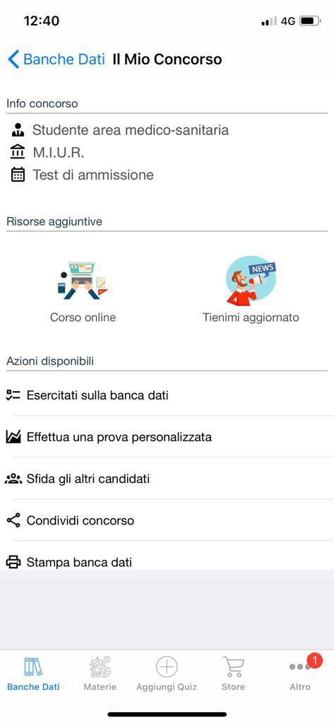 Banca dati test di ammissione area medico sanitaria