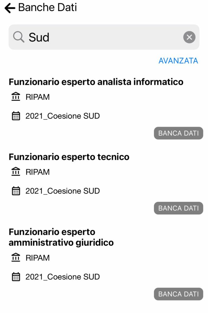 Banche Dati Concorso Coesione SUD