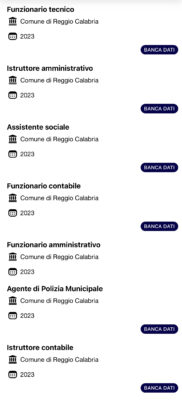 Banche dati Concorsi Comune Reggio Calabria