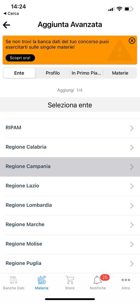 Banche dati concorso regione campania