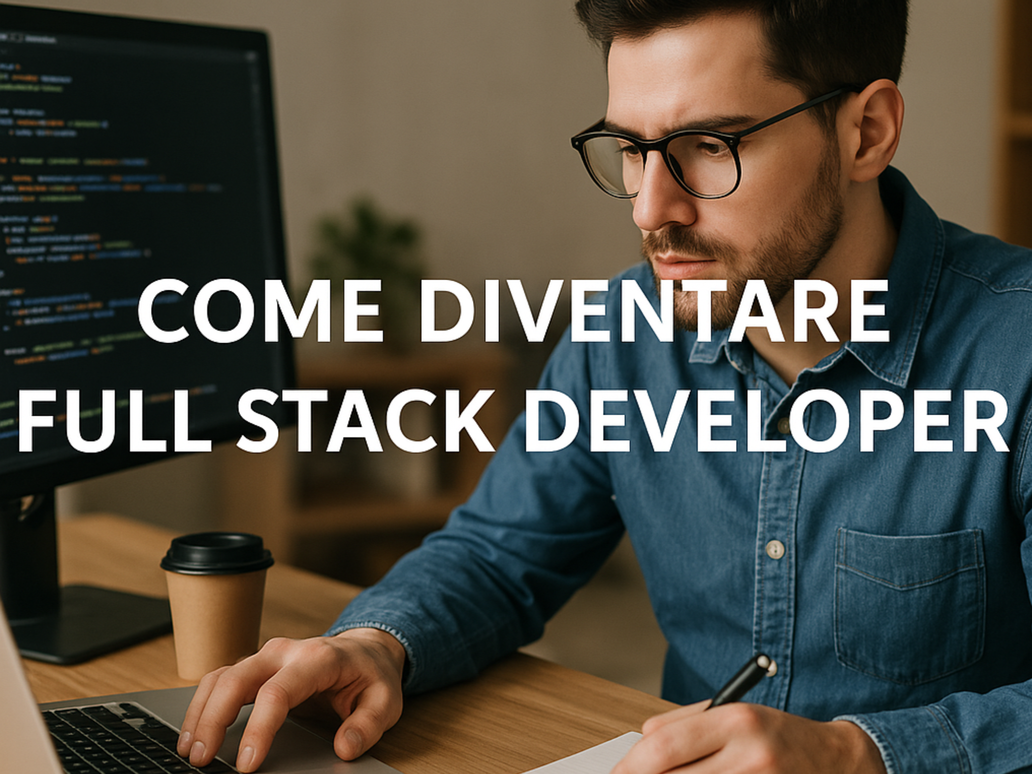 Full Stack Developer al lavoro su progetti di sviluppo web