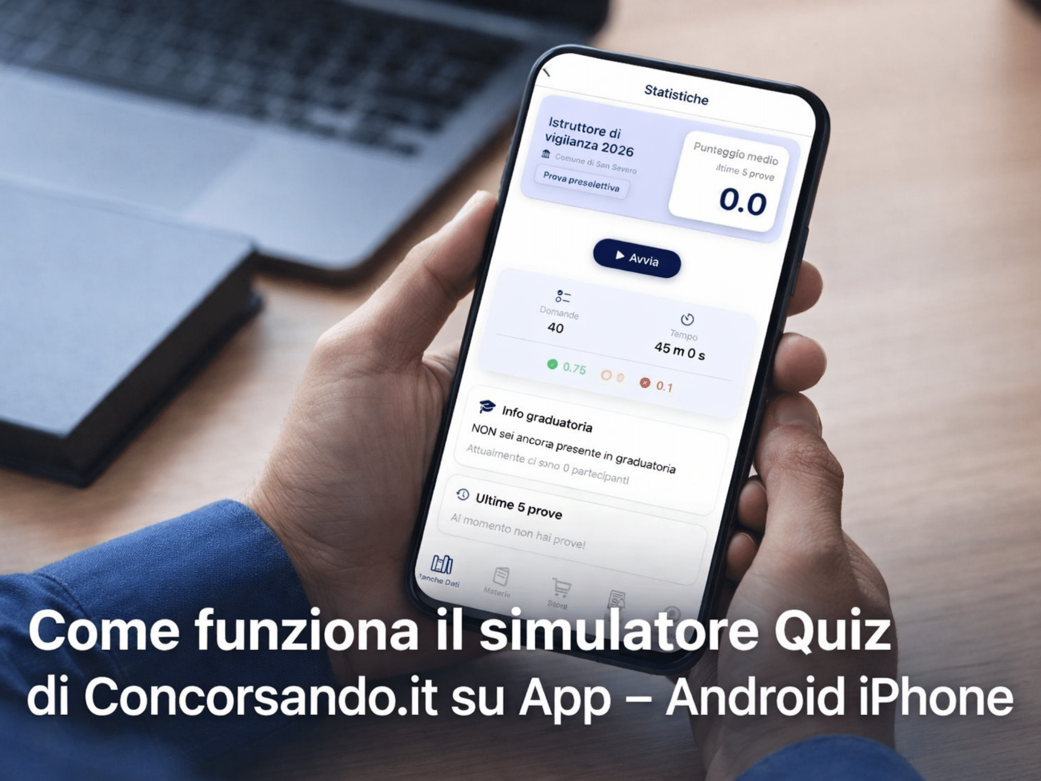 Come funziona il Simulatore Quiz di Concorsando.it su App Android e iPhone
