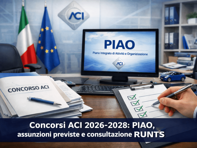 Concorsi ACI 2026-2028 PIAO, assunzioni