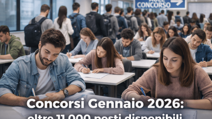 Concorsi Gennaio 2026 oltre 11.000 posti disponibili tra Ministeri, Enti Locali e Forze Armate
