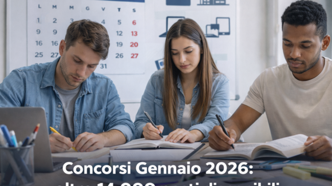 Concorsi Gennaio 2026 oltre 14.000 posti disponibili tra Ministeri, Enti Locali e Forze Armate
