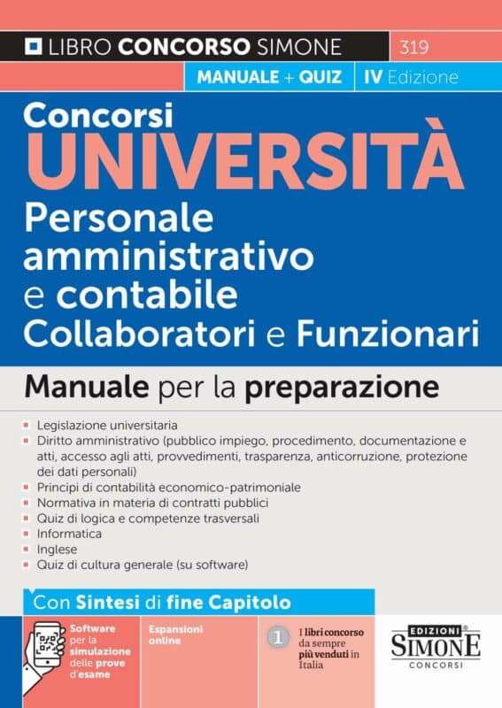 Manuale Concorsi Università per personale amministrativo e contabile (categorie C e D) – Per tutte le prove