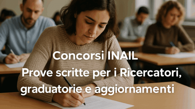 Concorsi INAIL: Prove scritte per i Ricercatori, graduatorie e aggiornamenti
