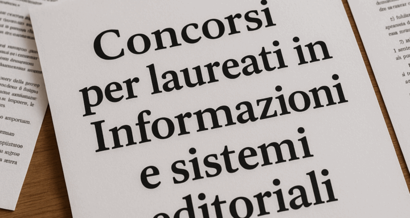 Concorsi per laureati in Informazioni e sistemi editoriali (LM-19)