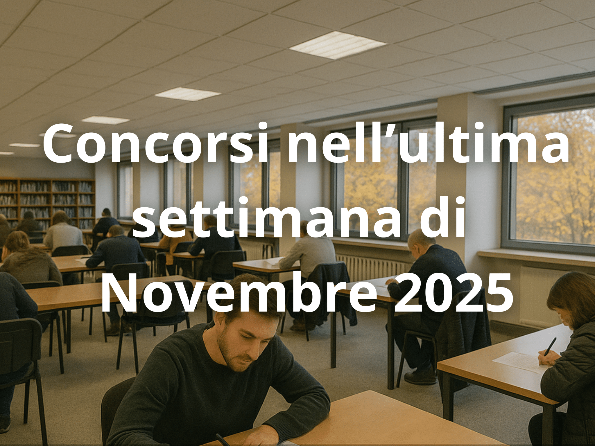 Concorsi ultima settimana di Novembre 2025: bandi aperti dal 24 al 30