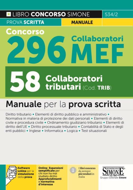 Concorso 296 Collaboratori MEF – 58 Collaboratori tributari (Cod. TRIB) – Manuale