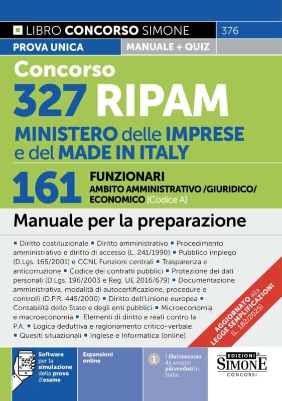 Manuale Concorso Unico Funzionari Ripam 2025/2026 – MIMIT