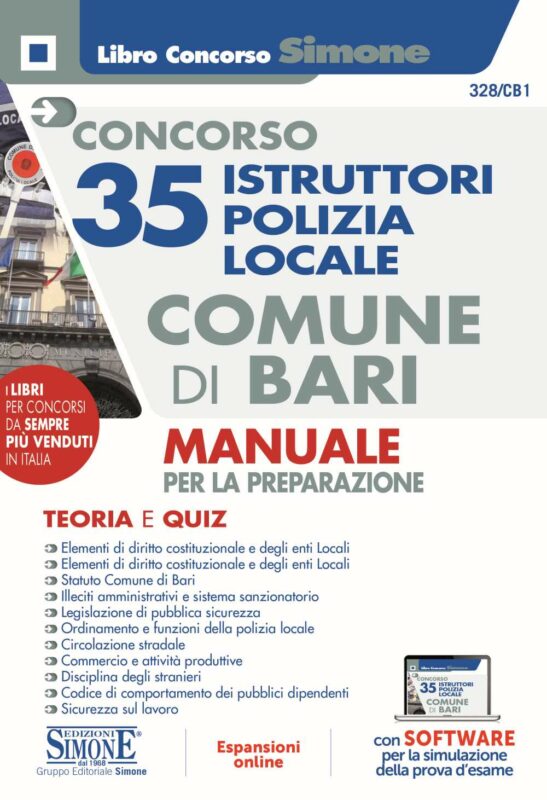 Concorso 35 Istruttori Polizia Locale Comune di Bari – Manuale per la preparazione