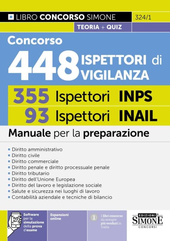 Manuale Concorso INPS INAIL 2025: 448 Ispettori Vigilanza – Per la preparazione