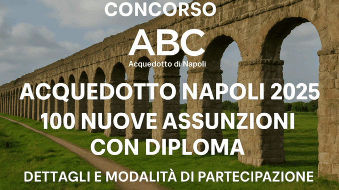 Concorso ABC Acquedotto Napoli 2025: 100 Nuove Assunzioni con Diploma, Dettagli e Modalità di Partecipazione