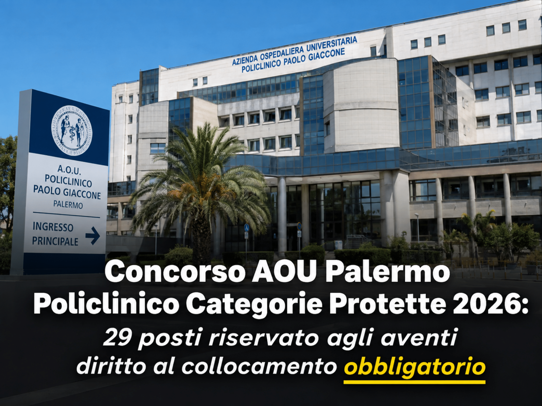 Concorso AOU Palermo Policlinico Categorie Protette 2026