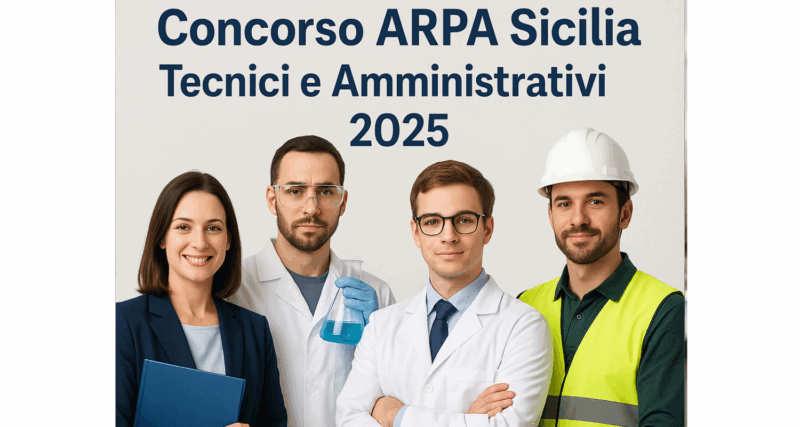 Concorso ARPA Sicilia Tecnici e Amministrativi 2025 - 26 posti aperto ai diplomati