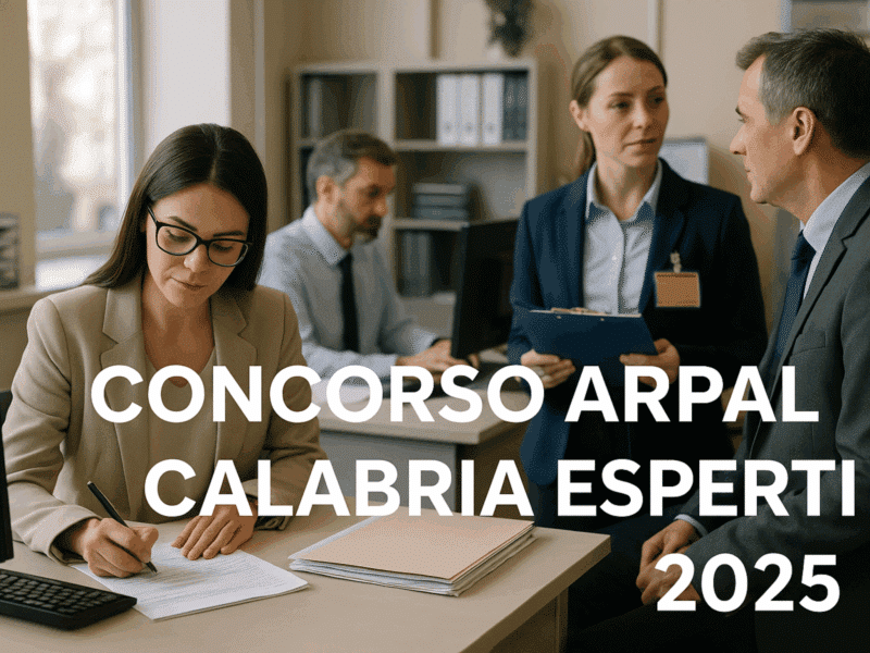 Concorso ARPAL Calabria Esperti 2025 12 posti per laureati