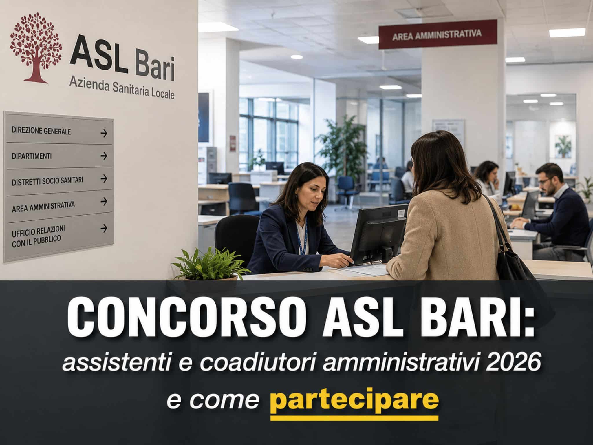 Concorso ASL Bari Assistenti e Coadiutori Amministrativi 2026: 29 posti per categorie protette