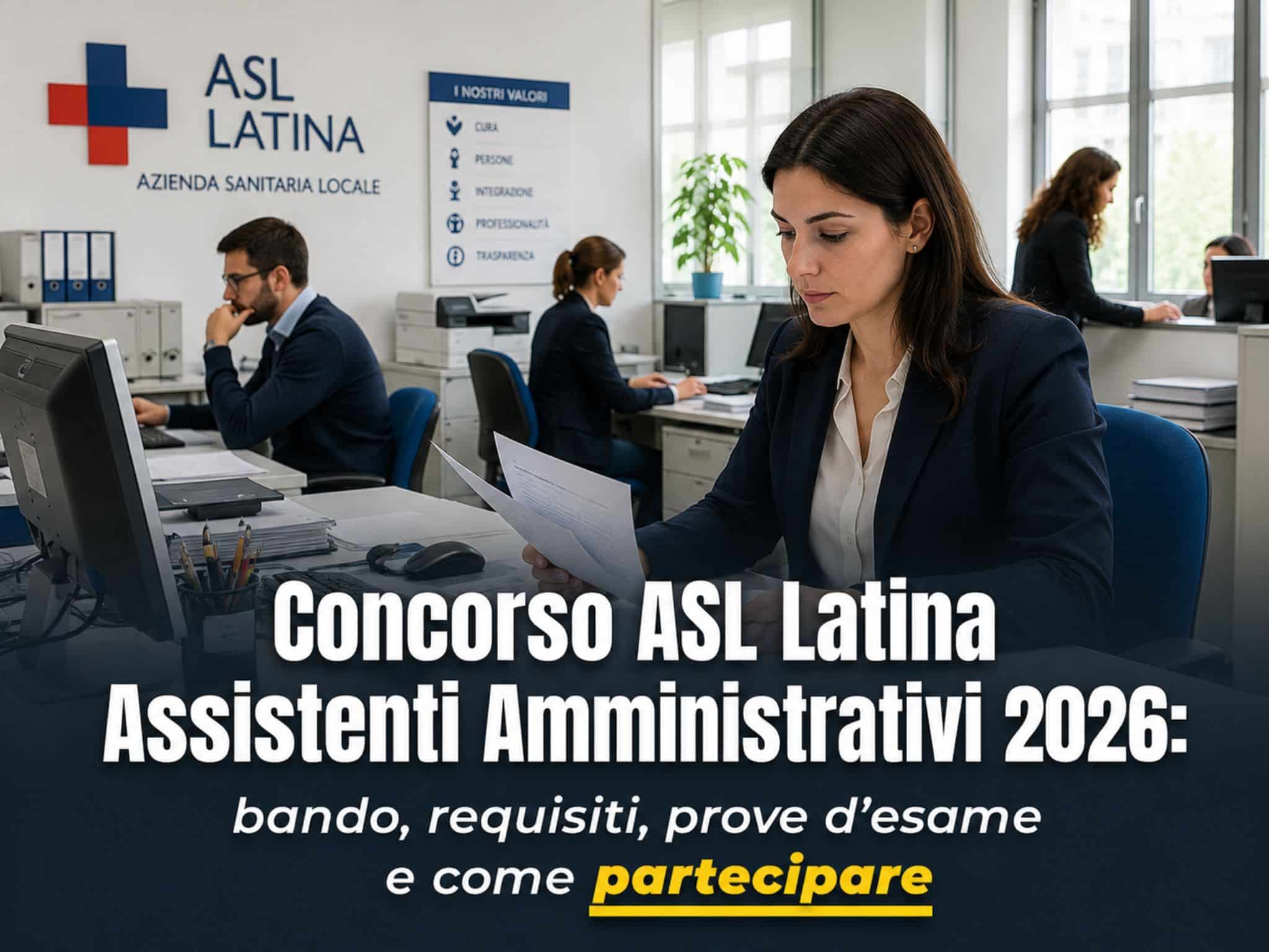 Concorso ASL Latina Assistenti Amministrativi 2026: 13 posti a tempo indeterminato