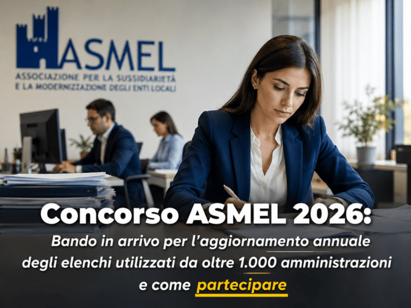 Concorso ASMEL 2026 Bando in arrivo