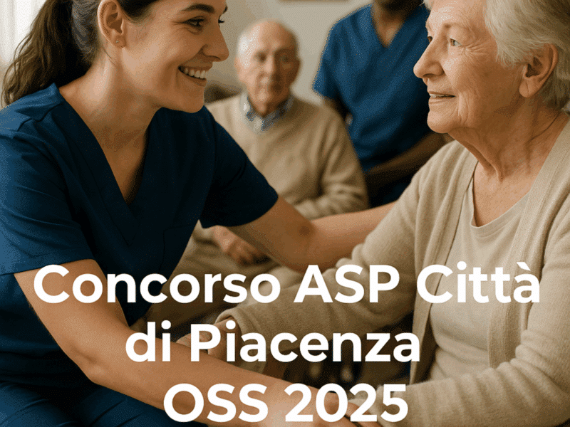 Concorso ASP Città di Piacenza OSS 2025 13 posti con licenza media