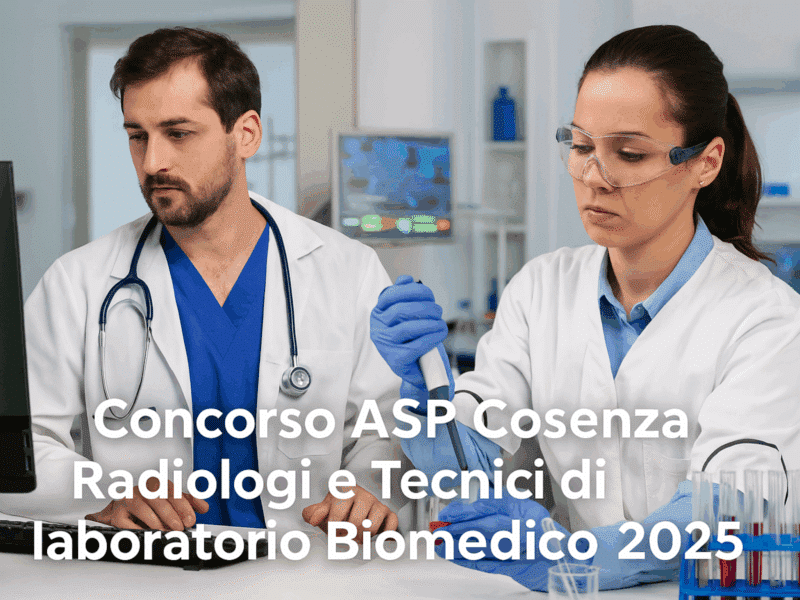 Concorso ASP Cosenza Radiologi e Tecnici di laboratorio 2025 - 11 posti a tempo indeterminato