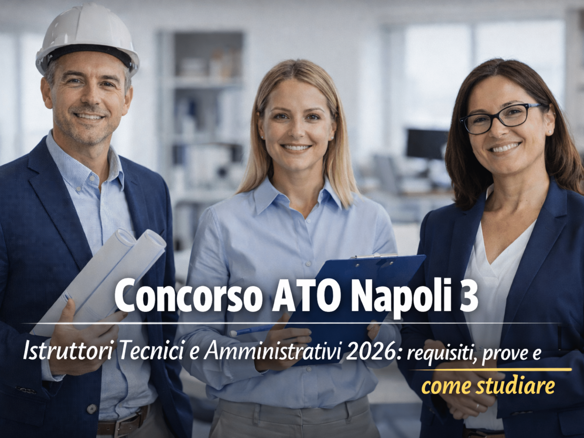 Concorso ATO Napoli 3 Istruttori Tecnici e Amministrativi 2026: 6 posti a tempo indeterminato