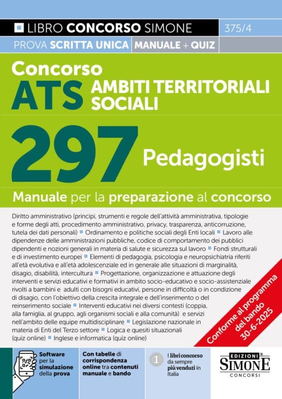 Manuale Concorso ATS – Ambiti territoriali sociali – 297 Pedagogisti