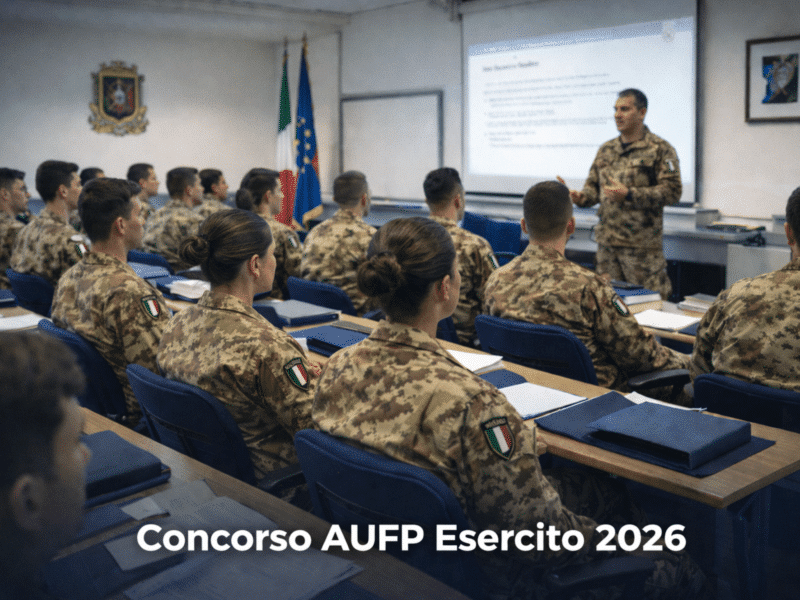 Concorso AUFP Esercito 2026 60 posti per vari corpi
