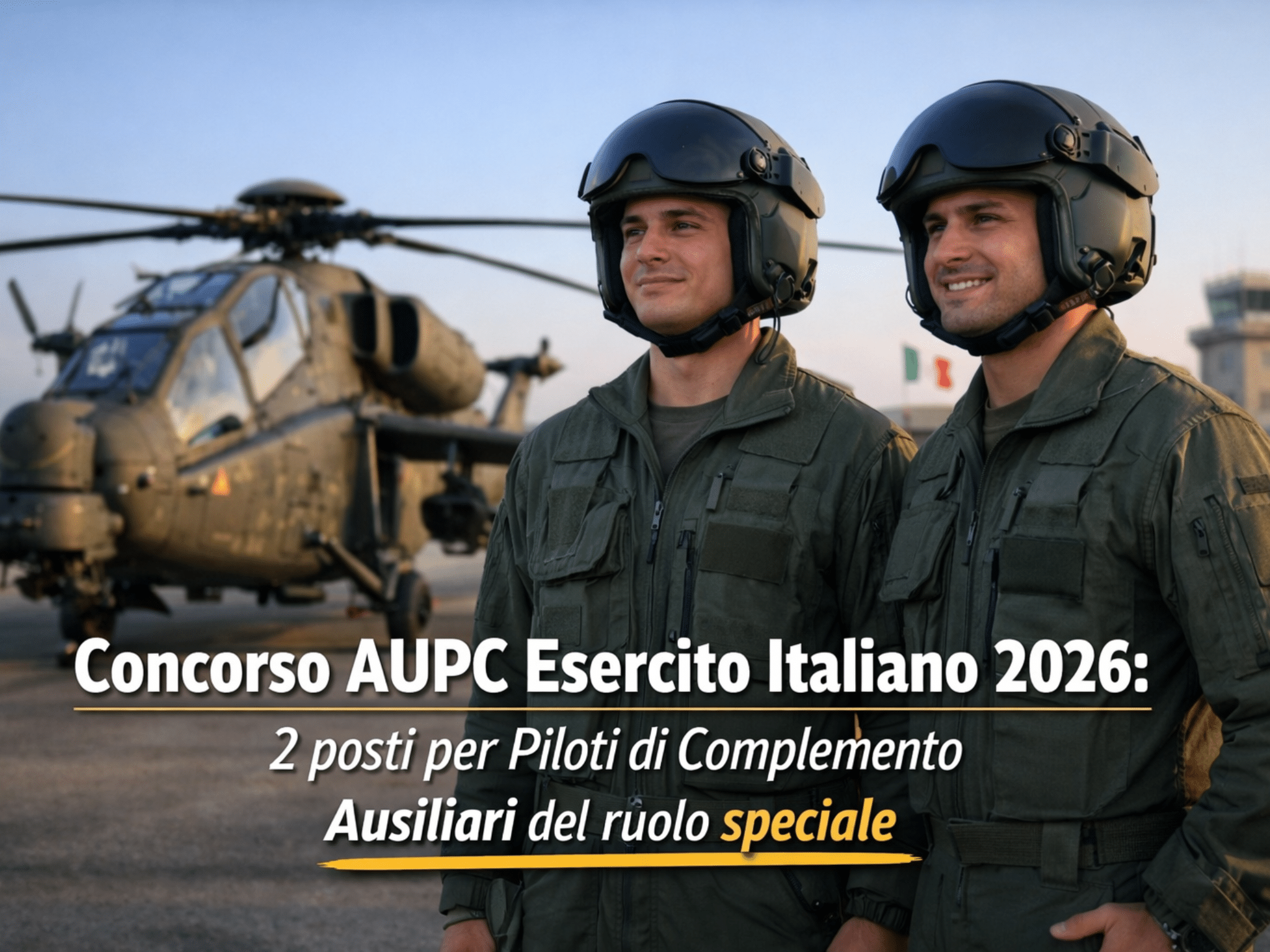 Concorso, per titoli ed esami, per l'ammissione di 2 (due) Allievi Ufficiali Piloti di Complemento (AUPC), ausiliari del ruolo speciale delle armi di fanteria, cavalleria, artiglieria, genio e trasmissioni dell'Esercito.