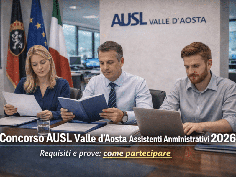 Concorso AUSL Valle d'Aosta Assistenti Amministrativi 2026 39 posti a tempo indeterminato