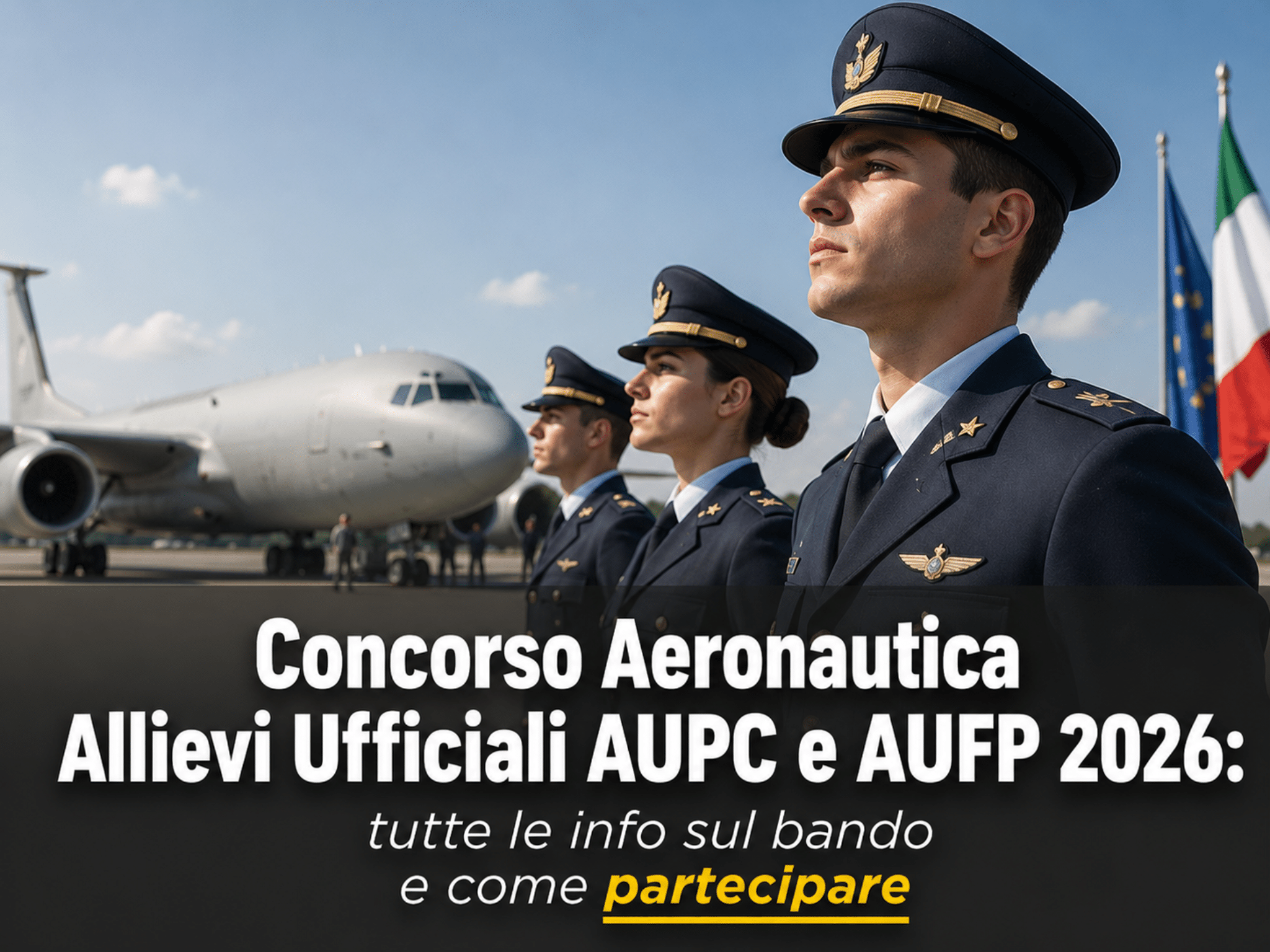Concorso Aeronautica Allievi Ufficiali AUPC e AUFP 2026: 50 posti per diplomati e laureati