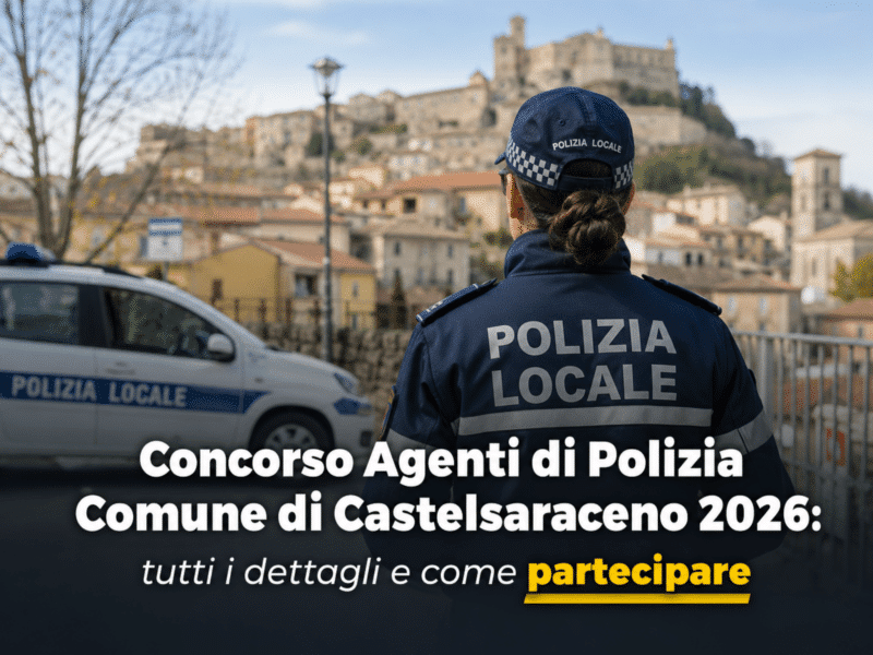 Concorso Agenti di Polizia Comune di Castelsaraceno 2026 5 posti per diplomati