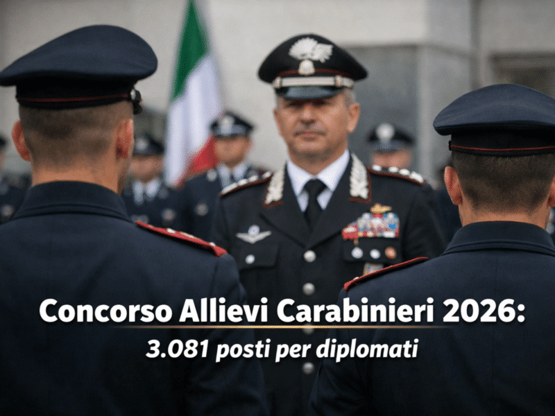 Concorso Allievi Carabinieri 2026 3.081 posti per diplomati