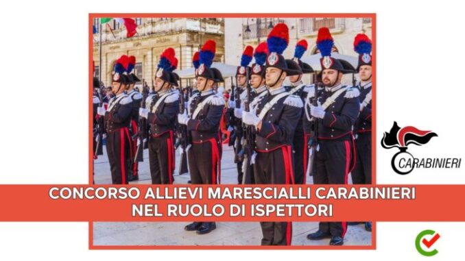 Bando per allievi marescialli nel ruolo di ispettori dell'arma dei carabinieri, sono 626 i posti. 