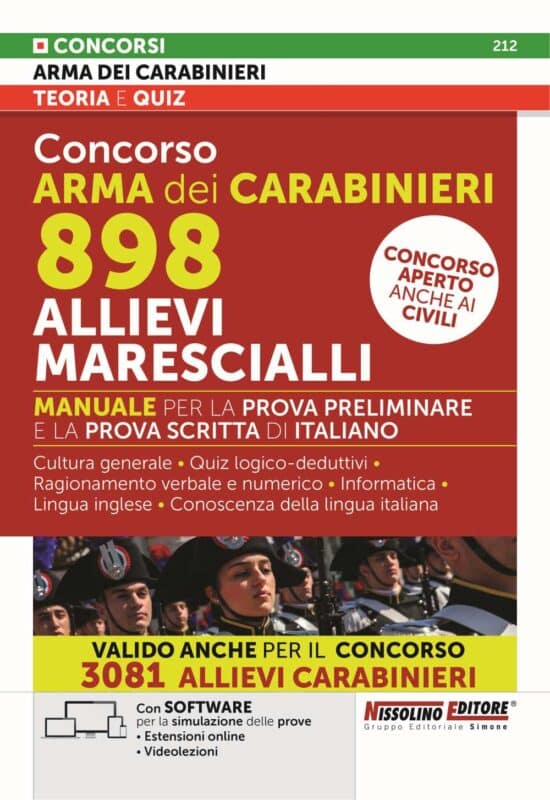 Manuale Concorso Allievi Marescialli Carabinieri 2026 – Valido anche per il Concorso Allievi Carabinieri da 3081 posti