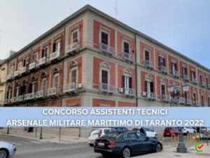 Concorso Assistenti Tecnici Arsenale Militare Marittimo di Taranto 2022