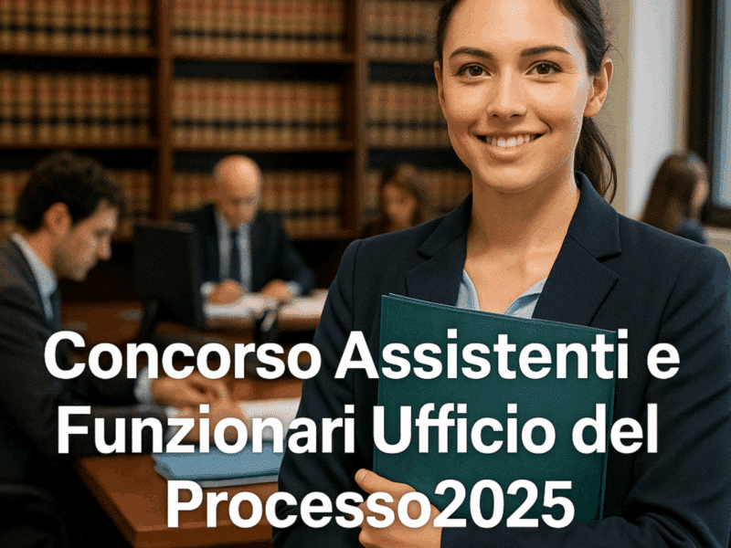Concorso Assistenti e Funzionari Ufficio del Processo 2025 - 12 posti aperti ai diplomati