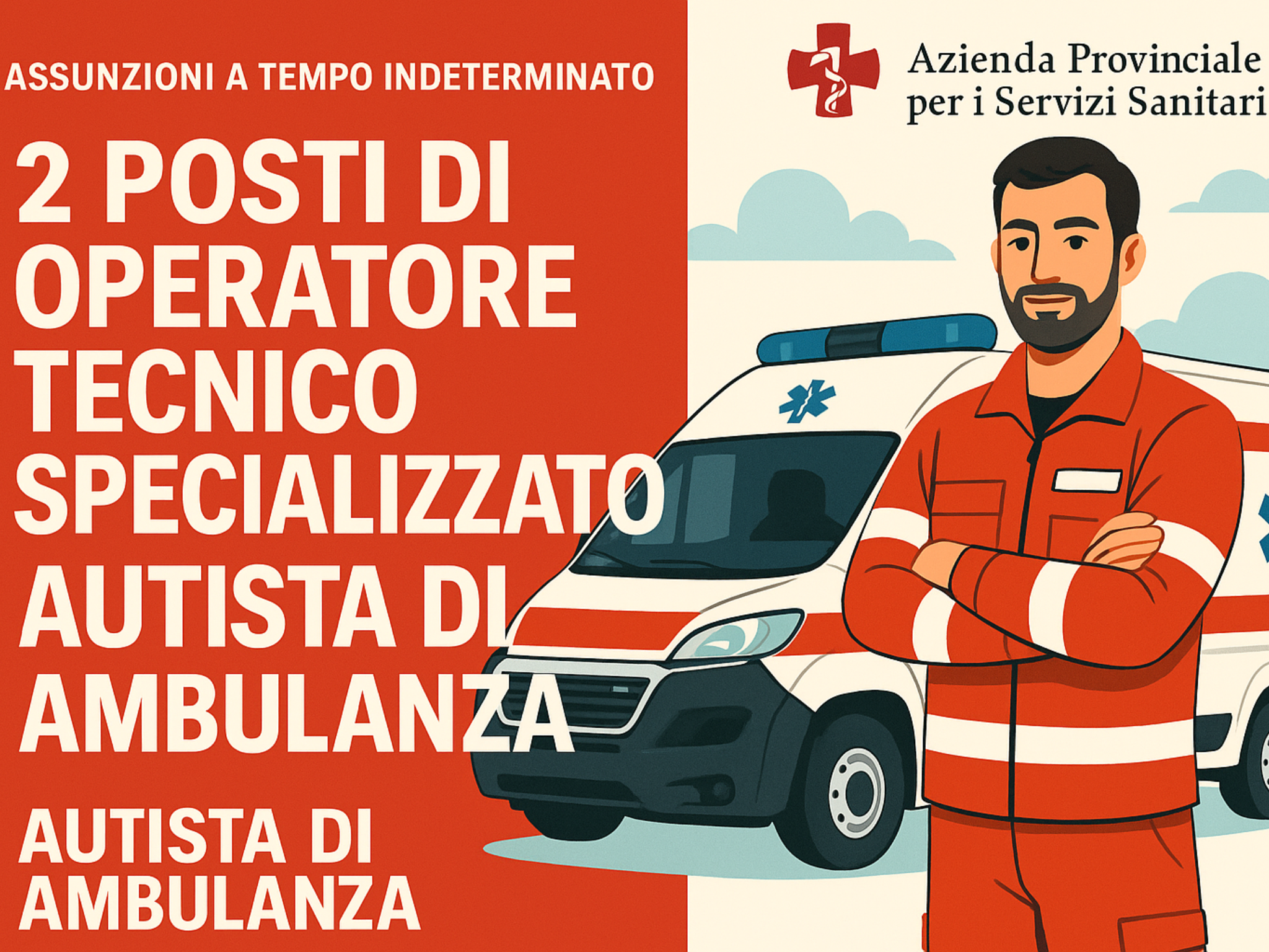 Concorso Autisti Ambulanza Trento 2025 2 posti nell'azienda provinciale per i servizi sanitari (licenza media)