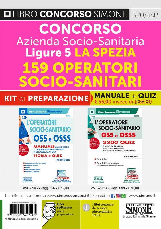 Concorso Azienda Socio-Sanitaria Ligure 5 La Spezia – 159 Operatori Socio-Sanitari – KIT di preparazione (320/3 + 320/3A)