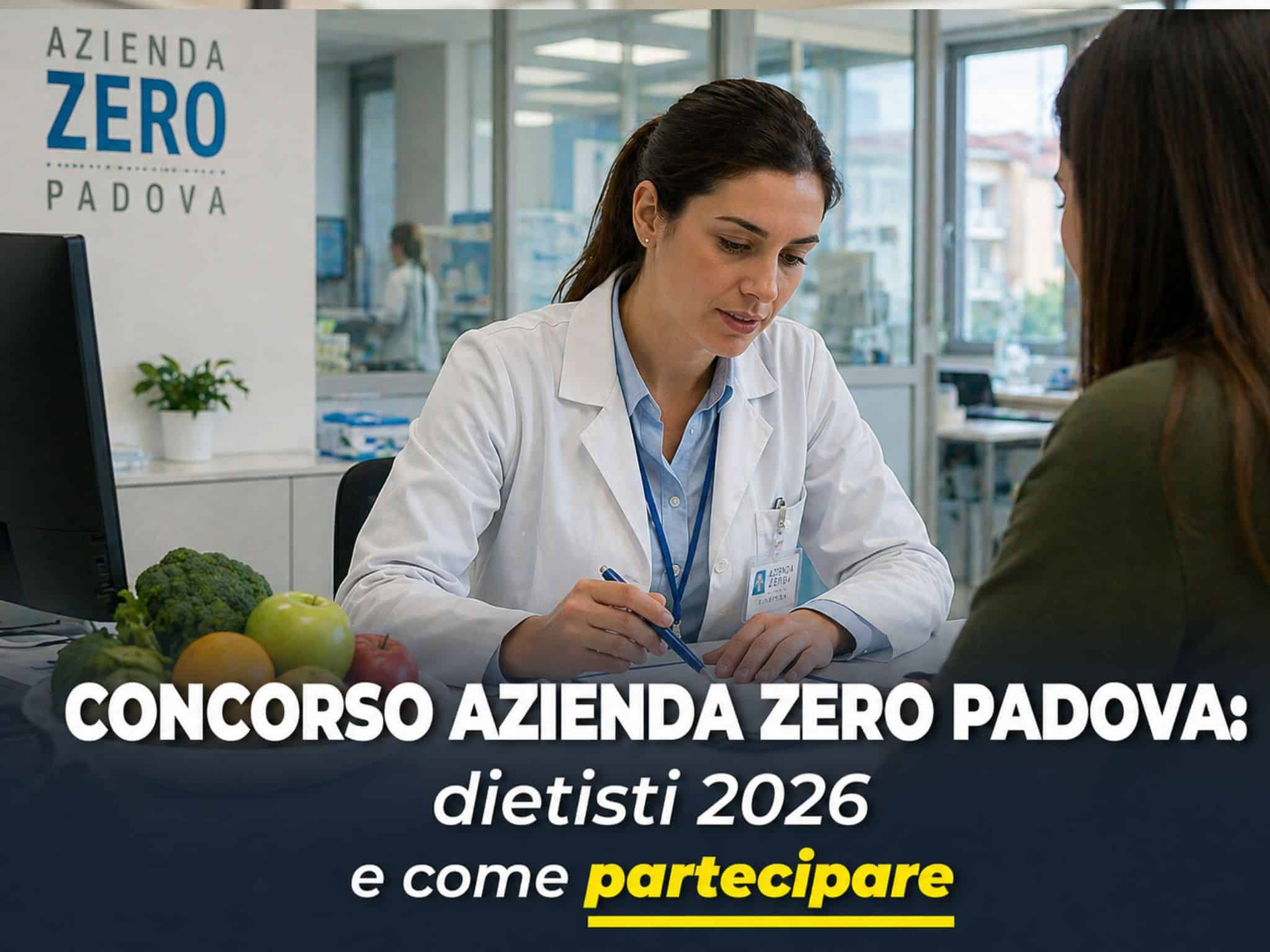 Concorso Azienda Zero Padova Dietisti 2026: 8 posti a tempo indeterminato